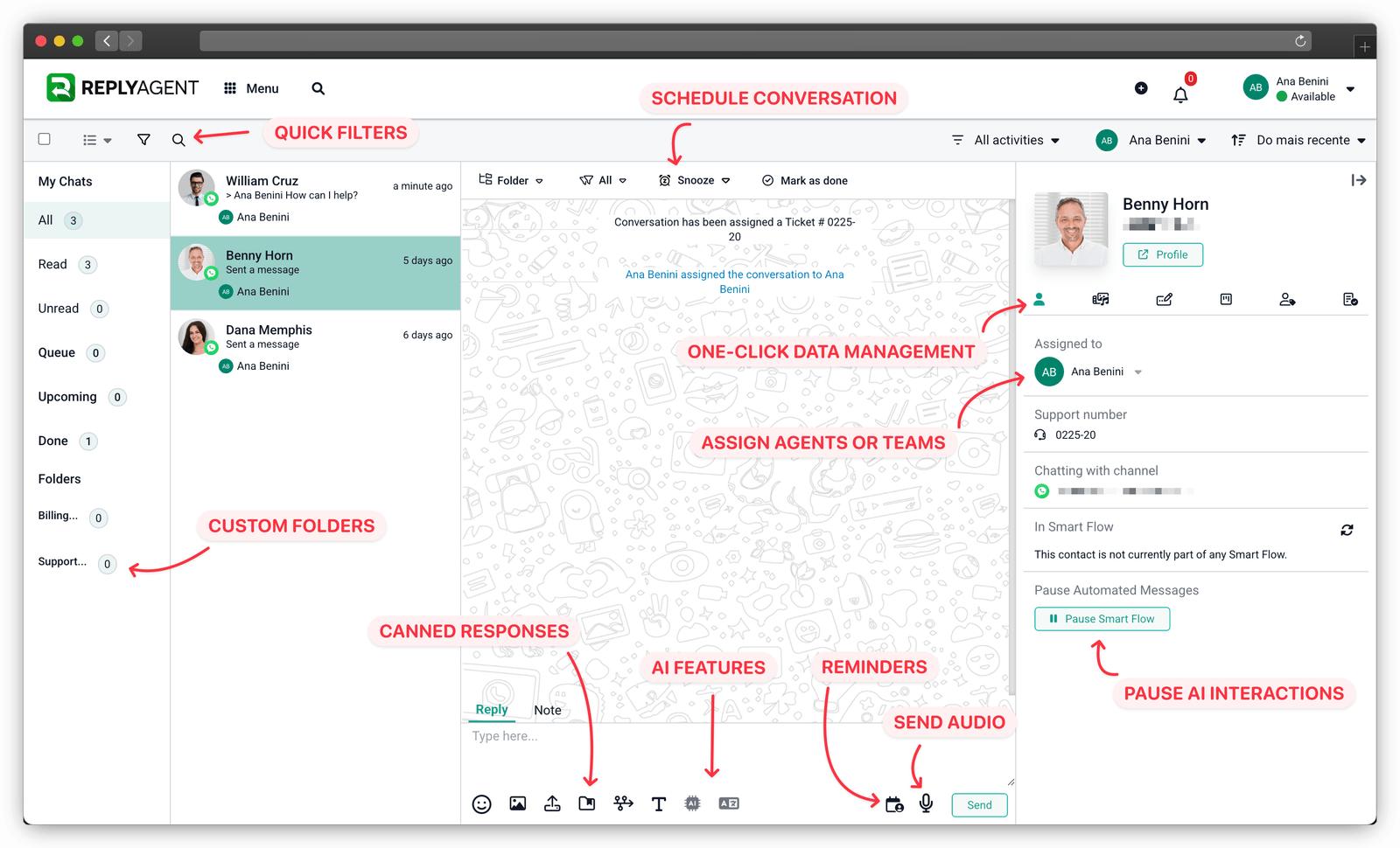 Live Chat · Unified Inbox for Every Channel · AI + Human | ReplyAgent